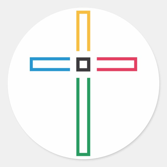 The Gospel Cross Classic Round Sticker (Front)
