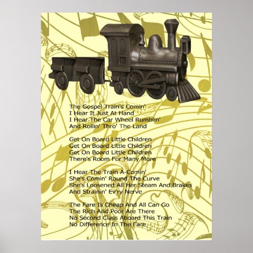 THE GOSPEL TRAIN_POSTER_WITH SONG LYRICS POSTER