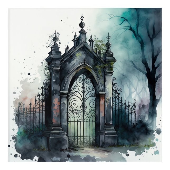 The Gothic Cemetery Gate Series Design 11 Acrylic Print (Front)