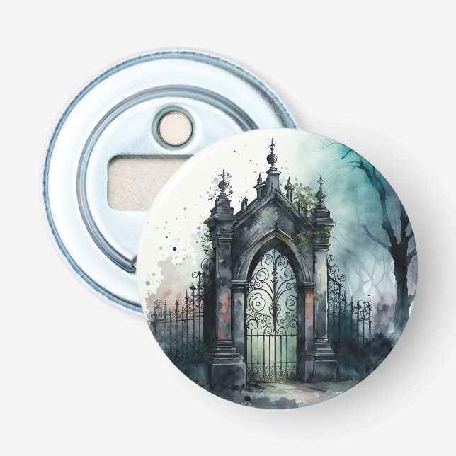 The Gothic Cemetery Gate Series Design 11 Bottle Opener (Front)