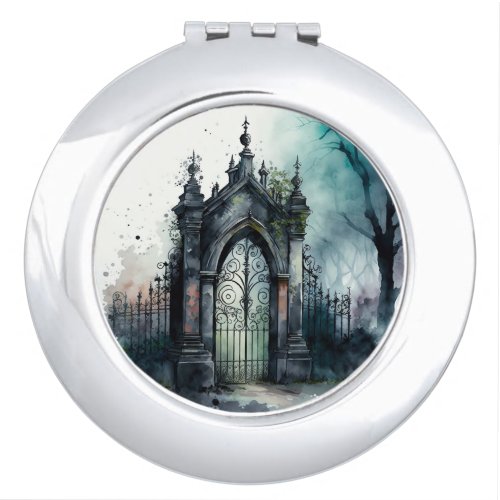 The Gothic Cemetery Gate Series Design 11 Compact Mirror