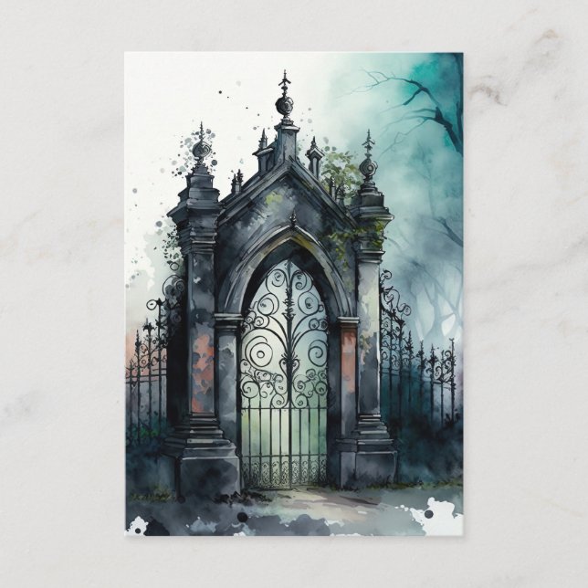 The Gothic Cemetery Gate Series Design 11 Enclosure Card (Front)