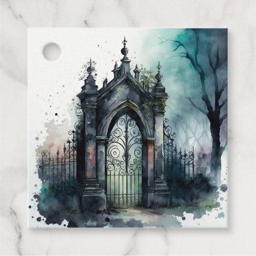 The Gothic Cemetery Gate Series Design 11 Favor Tags