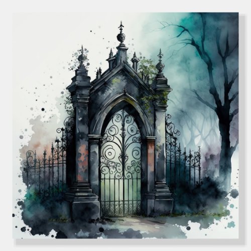 The Gothic Cemetery Gate Series Design 11 Foam Board