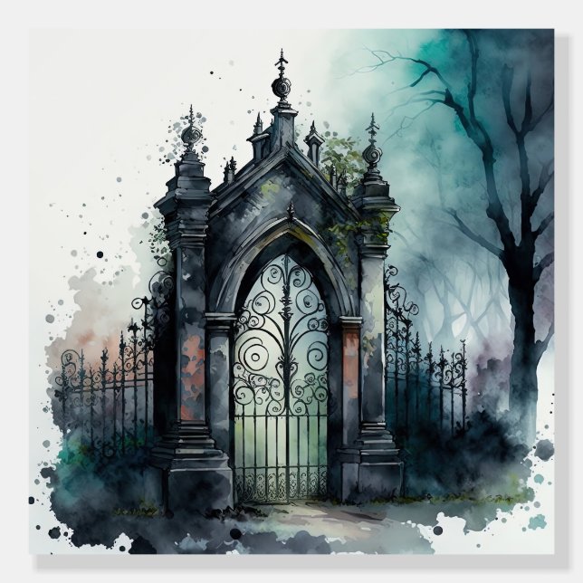 The Gothic Cemetery Gate Series Design 11 Foam Board (Front)