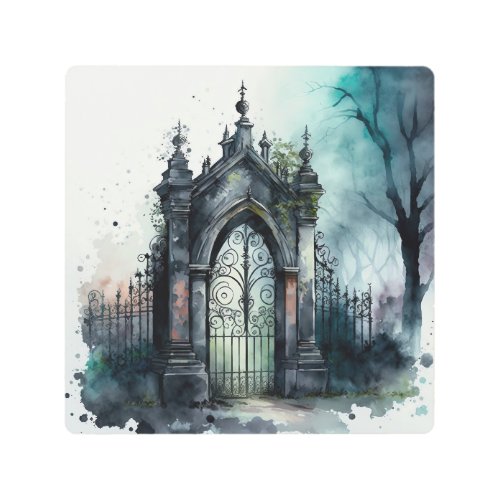 The Gothic Cemetery Gate Series Design 11 Metal Print