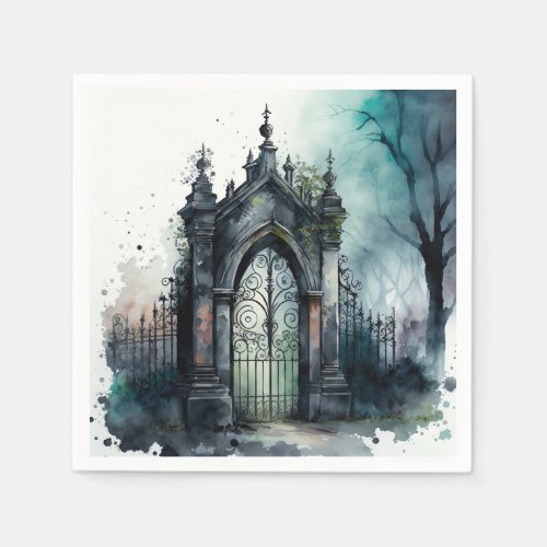 The Gothic Cemetery Gate Series Design 11 Napkins