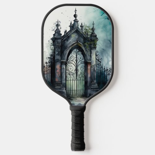 The Gothic Cemetery Gate Series Design 11 Pickleball Paddle