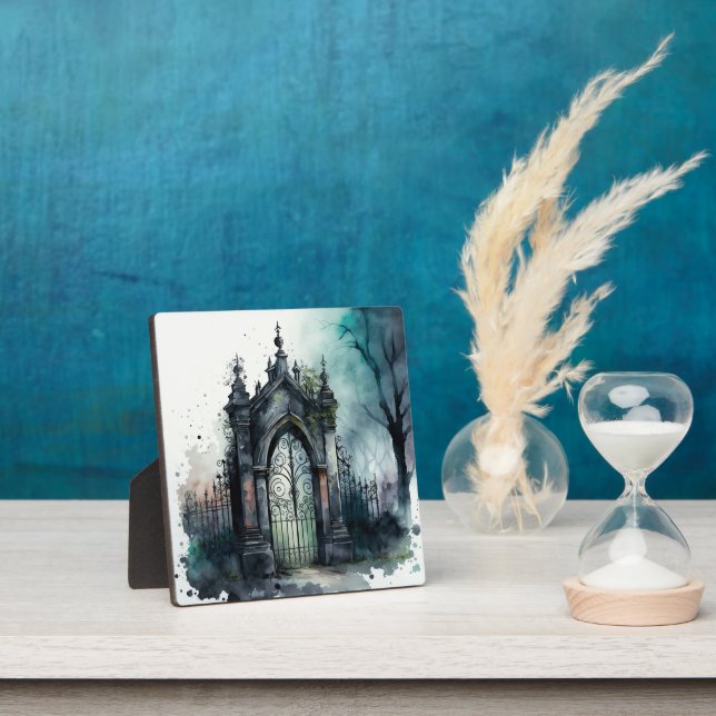 The Gothic Cemetery Gate Series Design 11 Plaque (Insitu)