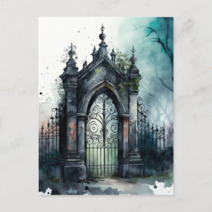 The Gothic Cemetery Gate Series Design 11 Postcard