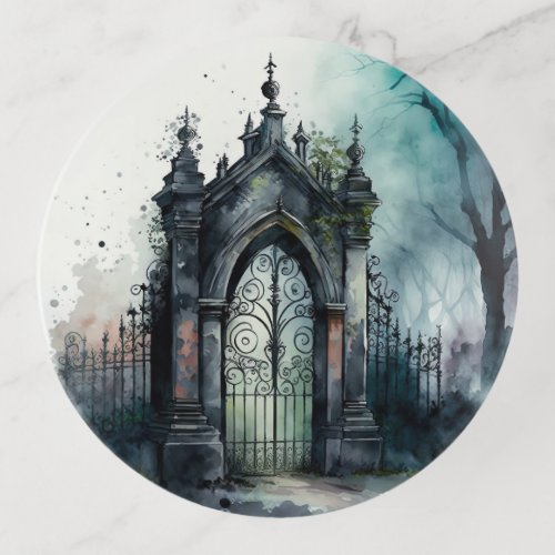 The Gothic Cemetery Gate Series Design 11 Trinket Tray