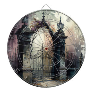 The Gothic Cemetery Gate Series Design 12 Dart Board