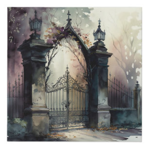 The Gothic Cemetery Gate Series Design 12 Faux Canvas Print