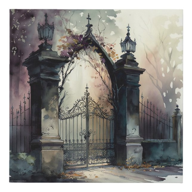 The Gothic Cemetery Gate Series Design 12 Faux Canvas Print (Front)