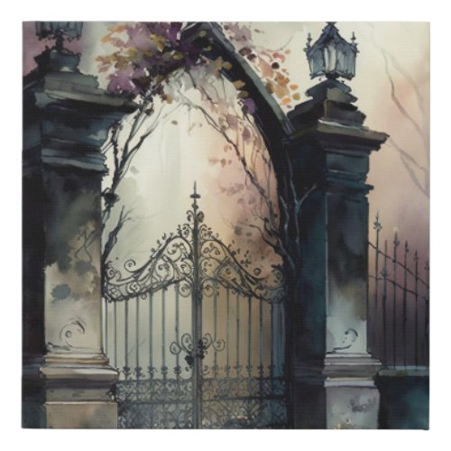 The Gothic Cemetery Gate Series Design 12 Faux Canvas Print
