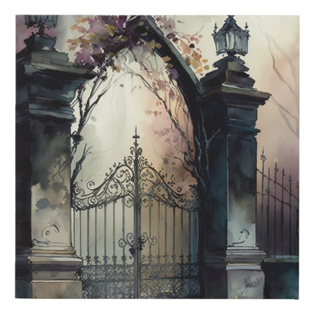 The Gothic Cemetery Gate Series Design 12 Faux Canvas Print (Front)