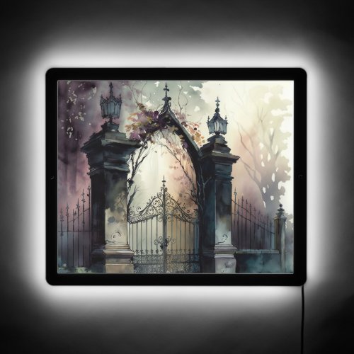 The Gothic Cemetery Gate Series Design 12 LED Sign