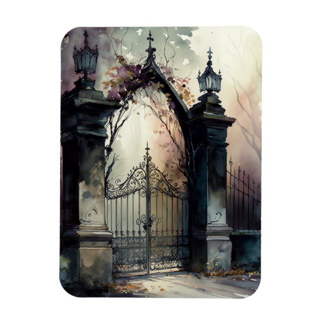The Gothic Cemetery Gate Series Design 12 Magnet (Vertical)