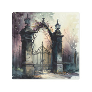 The Gothic Cemetery Gate Series Design 12 Metal Print