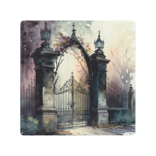 The Gothic Cemetery Gate Series Design 12 Metal Print