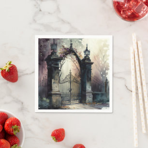 The Gothic Cemetery Gate Series Design 12 Napkins