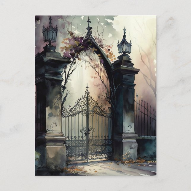 The Gothic Cemetery Gate Series Design 12 Postcard (Front)