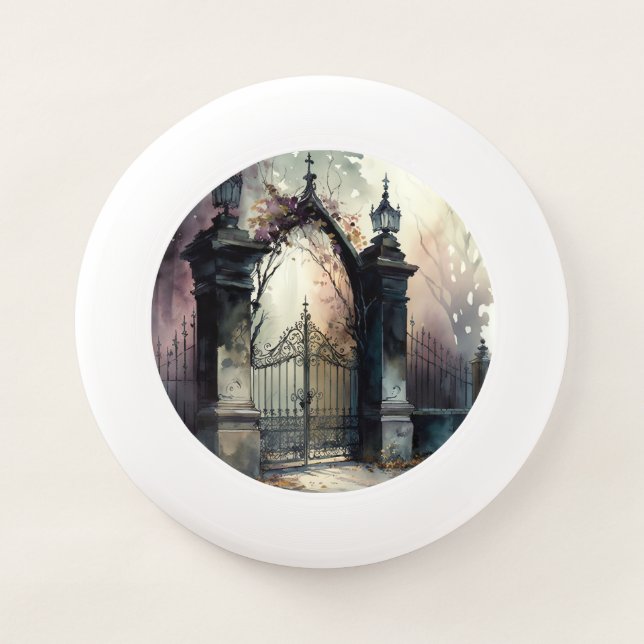 The Gothic Cemetery Gate Series Design 12 Wham-O Frisbee (Front)