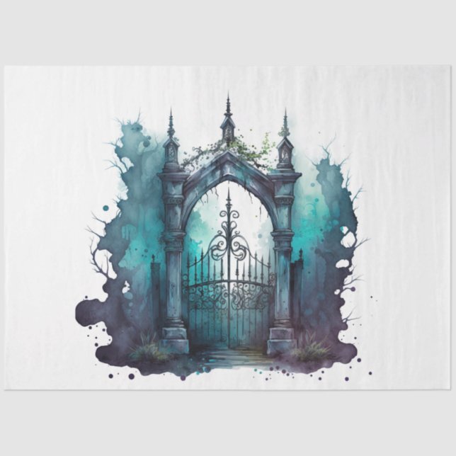 The Gothic Cemetery Gate Series Design 2 Tissue Paper (Front)