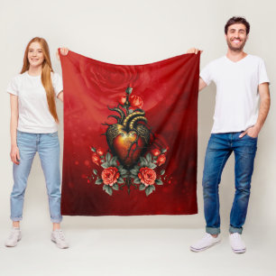 The Gothic elegance of the heart Fleece Blanket