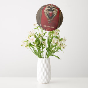 The gothic heart of fire and gold balloon