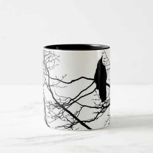 The Gothic Raven in a Tree Two_Tone Coffee Mug