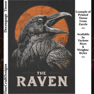 The Gothic Raven & Moon Illustration ET2 Decoupage Tissue Paper