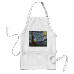 The Gourdy Night Starry Fine Art Spoof Adult Apron