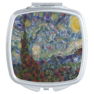 The Gourdy Night Starry Fine Art Spoof Compact Mirror