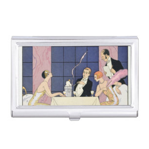 The Gourmands, 1920-30 (pochoir print) Case For Business Cards