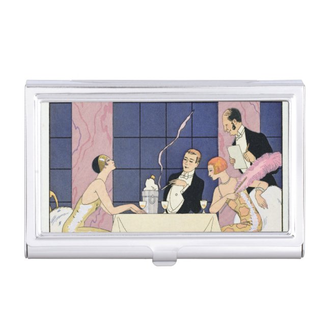 The Gourmands, 1920-30 (pochoir print) Case For Business Cards (Front)