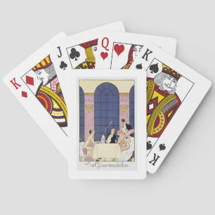 The Gourmands, 1920-30 (pochoir print) Poker Cards