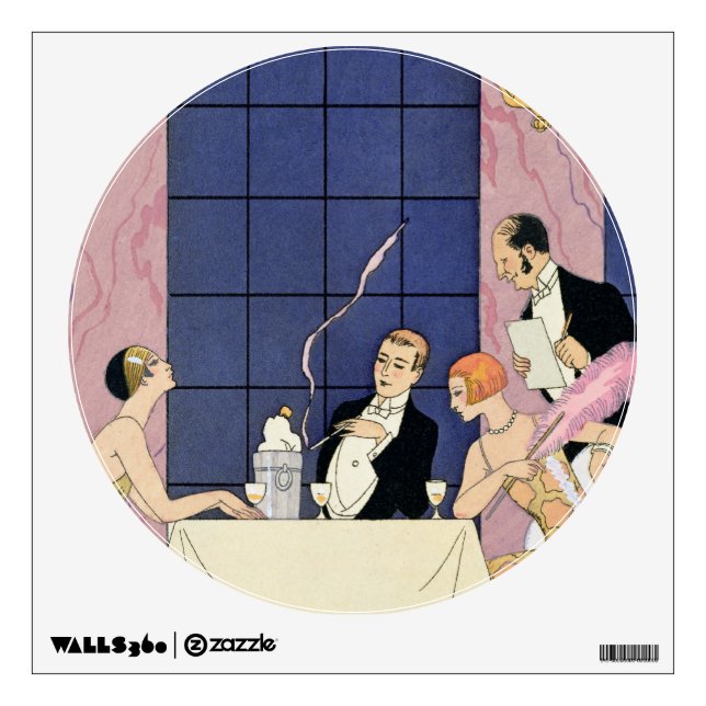 The Gourmands, 1920-30 (pochoir print) Wall Sticker (Front)