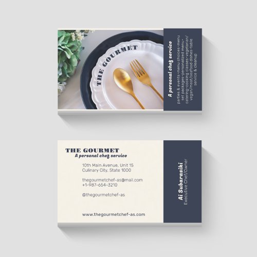The Gourmet Personal Chef White Business Card