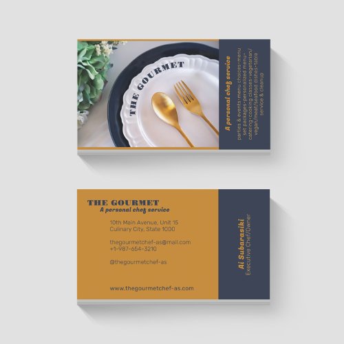 The Gourmet Personal Chef Yellow Business Card
