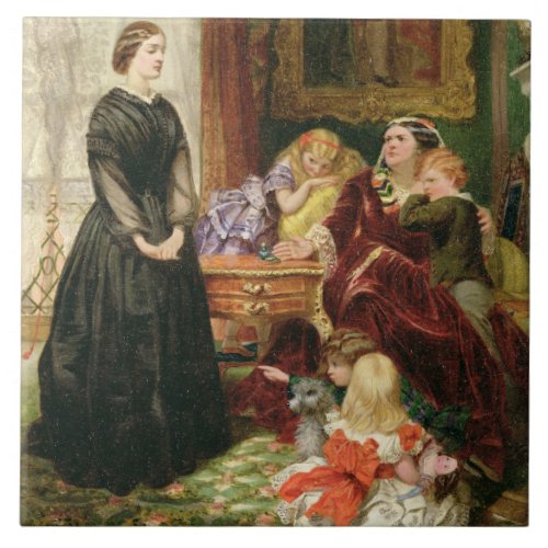 The Governess 1860 oil on canvas Ceramic Tile