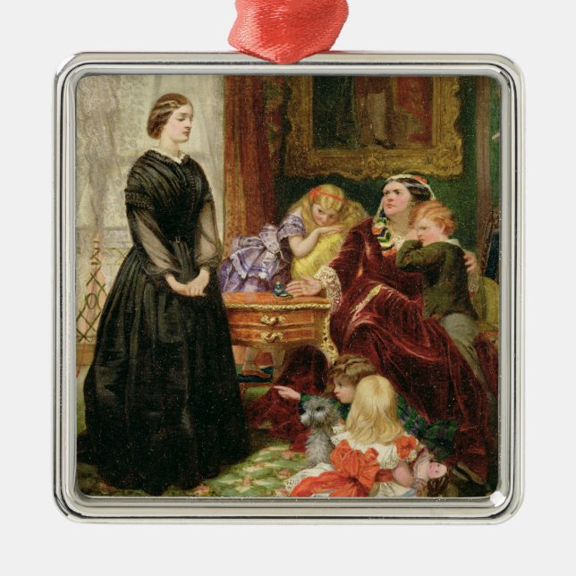 The Governess, 1860 (oil on canvas) Metal Ornament (Front)