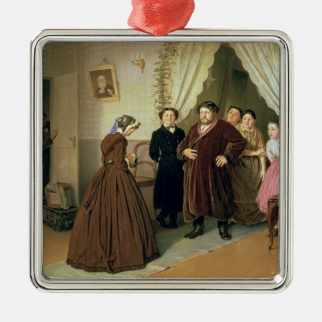 The Governess Arriving at the Merchant's House Metal Ornament (Front)