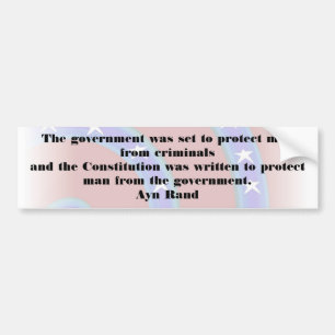 The government was set to protect man Bumper Sticker