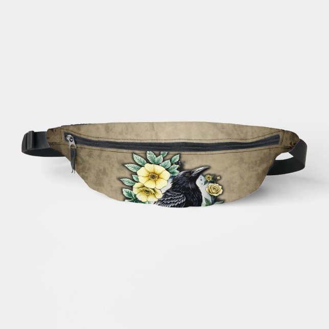 The grace and elegance of the raven. fanny pack (Front)