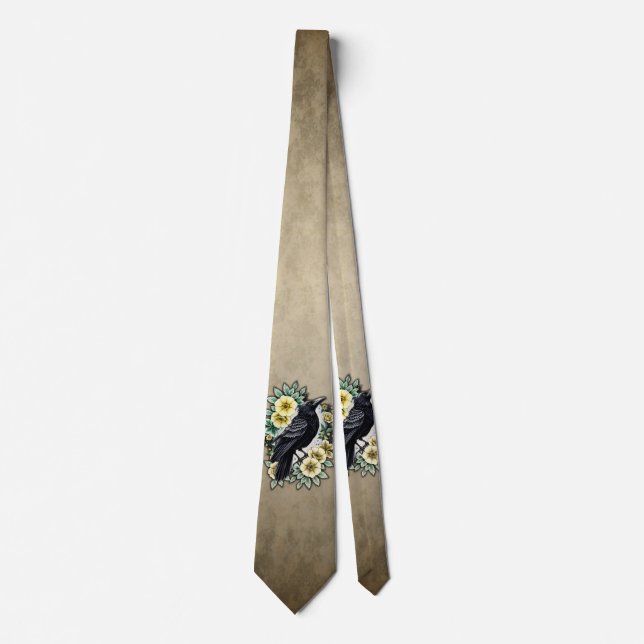 The grace and elegance of the raven. neck tie (Front)