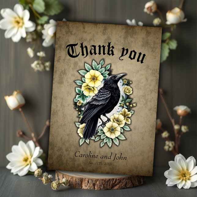 The grace and elegance of the raven.  thank you card (Creator Uploaded)