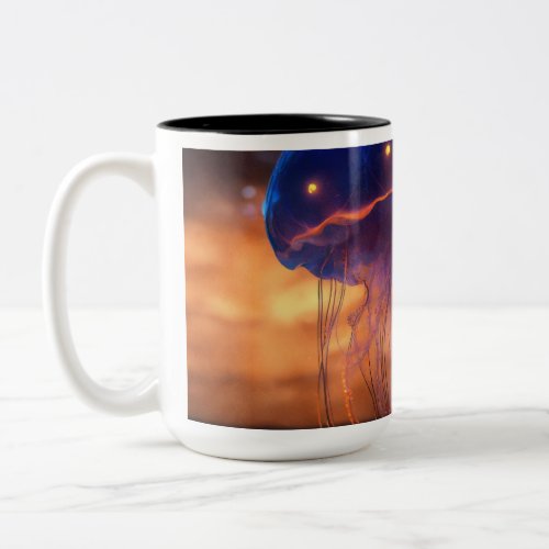  the graceful and ethereal nature of jellyfish  Two_Tone coffee mug