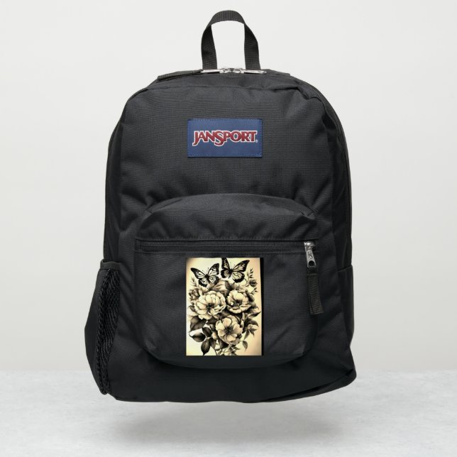 the graceful imagery of butterfly wings. backpack  (Front)