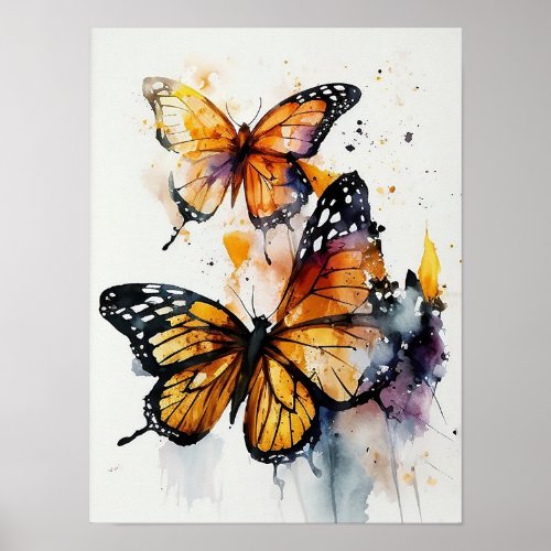 The Graceful Monarch Butterflies  Poster